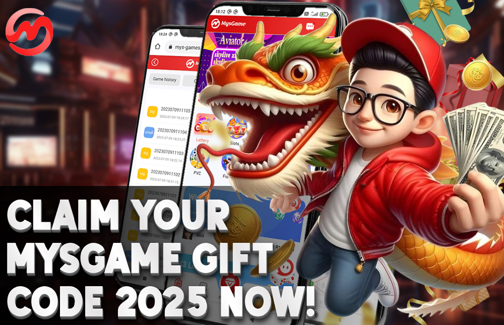 A picture of a man showing the MYSGame gift code.