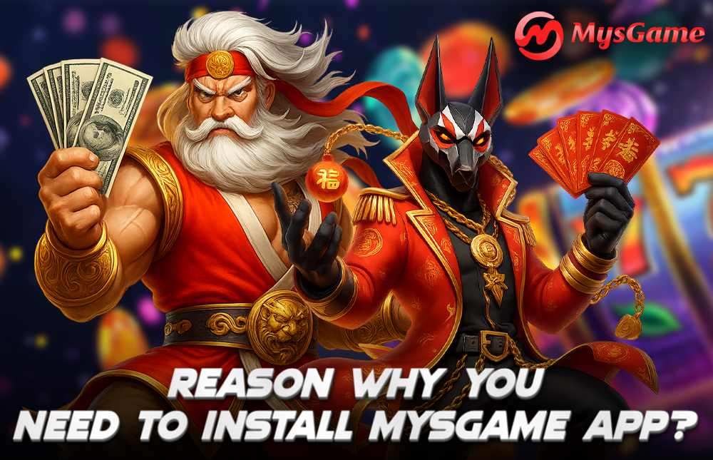 A picture of a character showing how to install the MYSGame app.