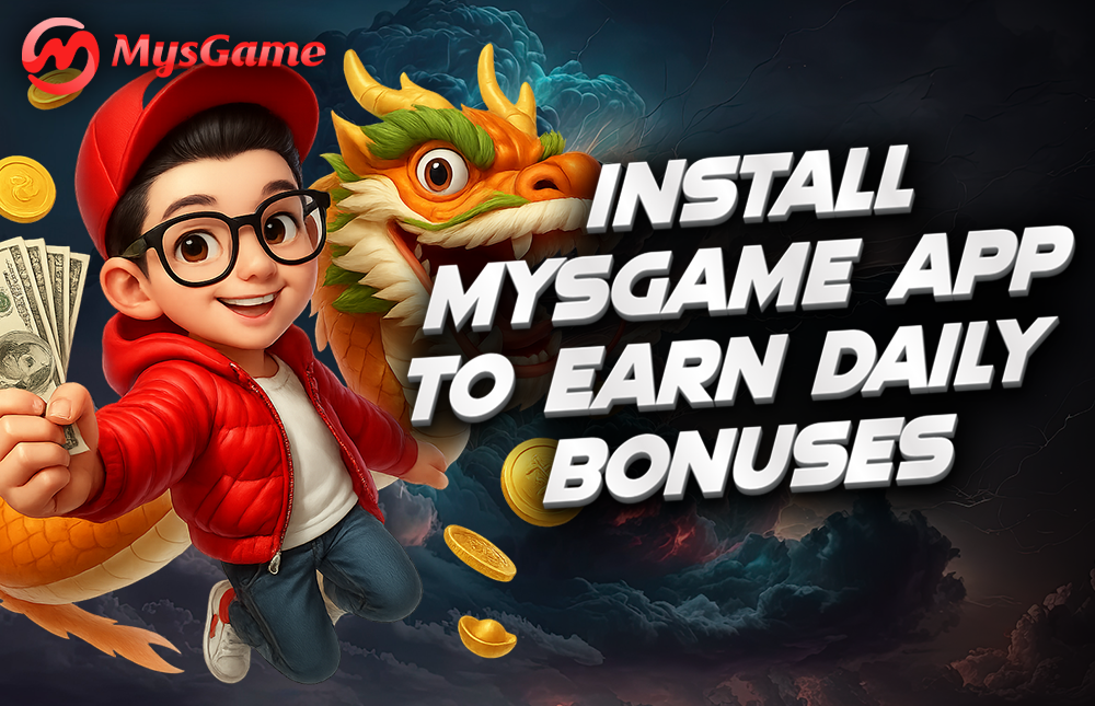 A picture of a character showing Daily Bonuses – Earn More Every Day by installing the MYSGame App.